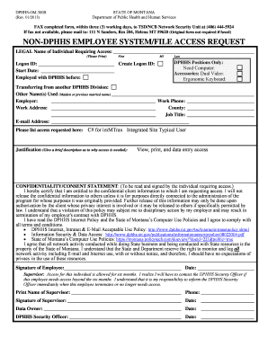 ImMTrax Access Request Form Data Entry Department of Public Dphhs Mt