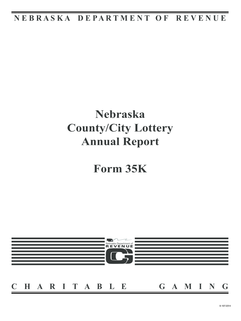  Nebraska CountyCity Lottery Annual Report Form 35K Revenue Ne 2014