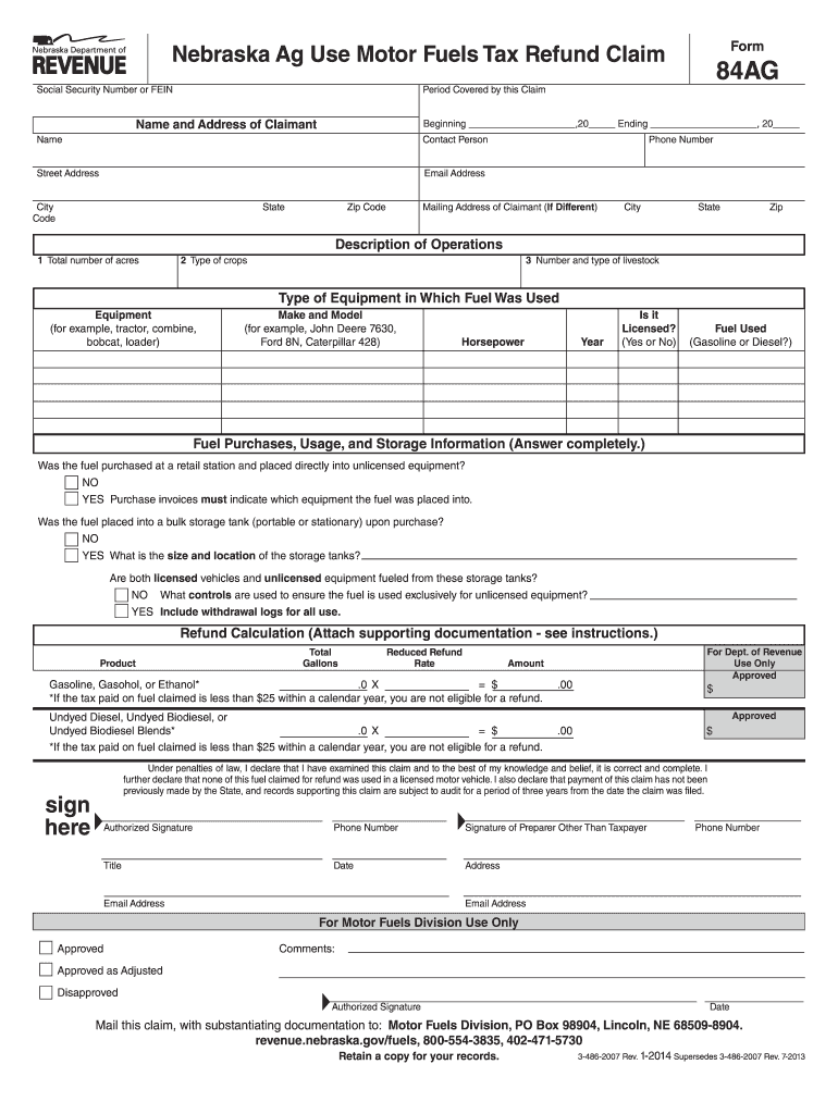 Form 84ag Refund Table