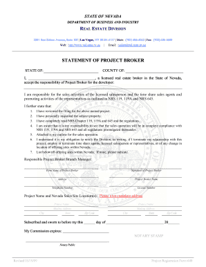 649 Nevada Real Estate Division Red State Nv  Form