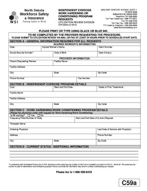 C59a Form Workforce Safety &amp; Insurance