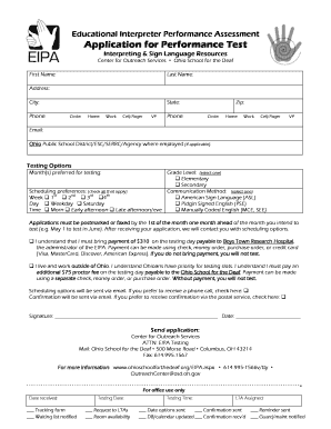 Eipa Ohio Form