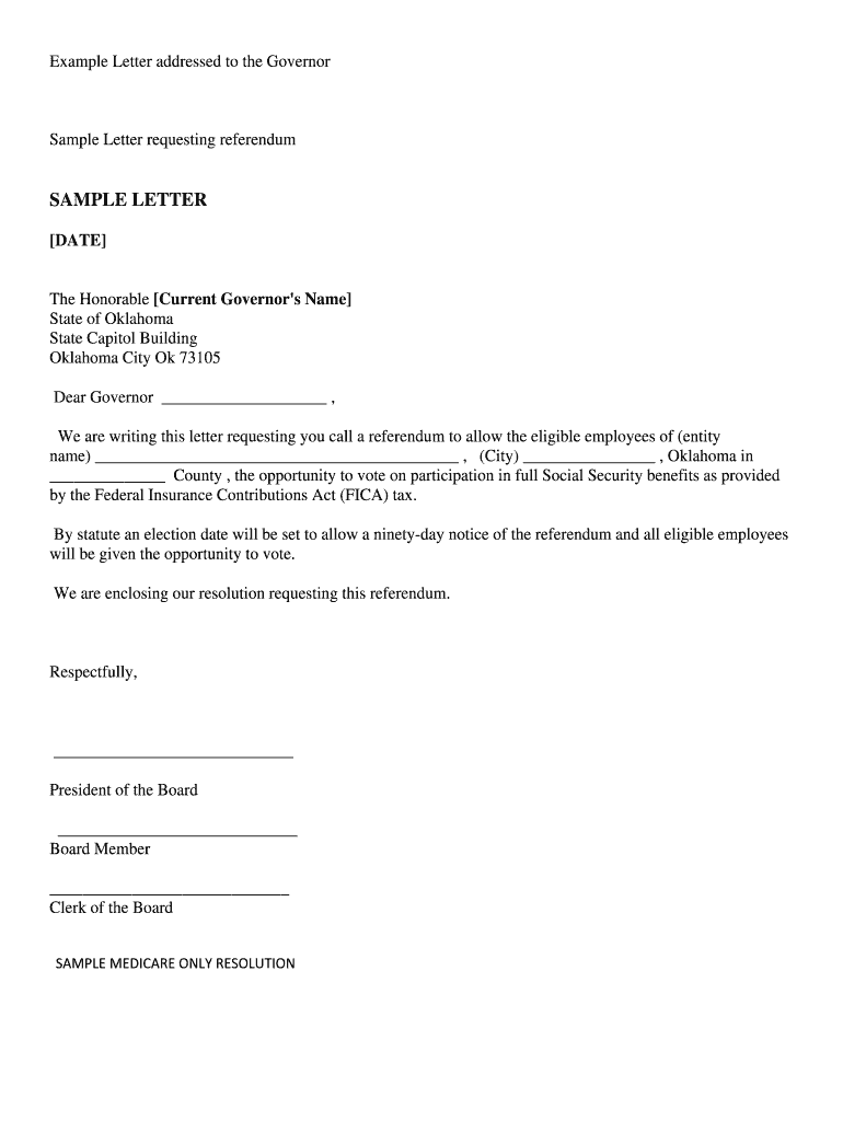 Sample Letter to Governor Asking for Help  Form