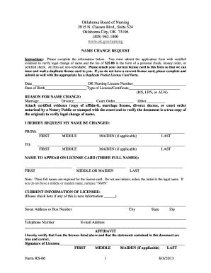 Name of Board Form Fillable