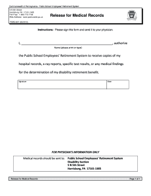 Pa Release of Medical Records Form