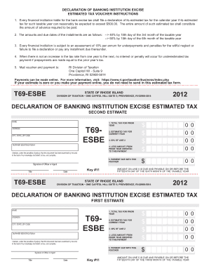 Every Financial Institution Liable for the Bank Excise Tax Shall File a Declaration of Its Estimated Tax for the Calendar Year I  Form