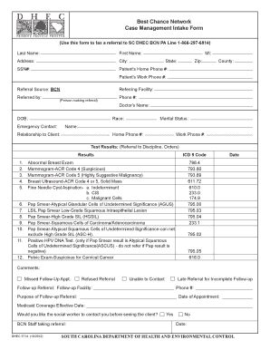 Dhec Bcn Billing Forms