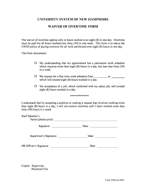 Overtime Waiver Form