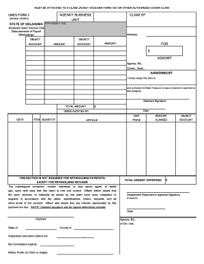 OMES Form 3, Notarized Claim Form Ok