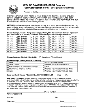 Cdbg Self Certification Form