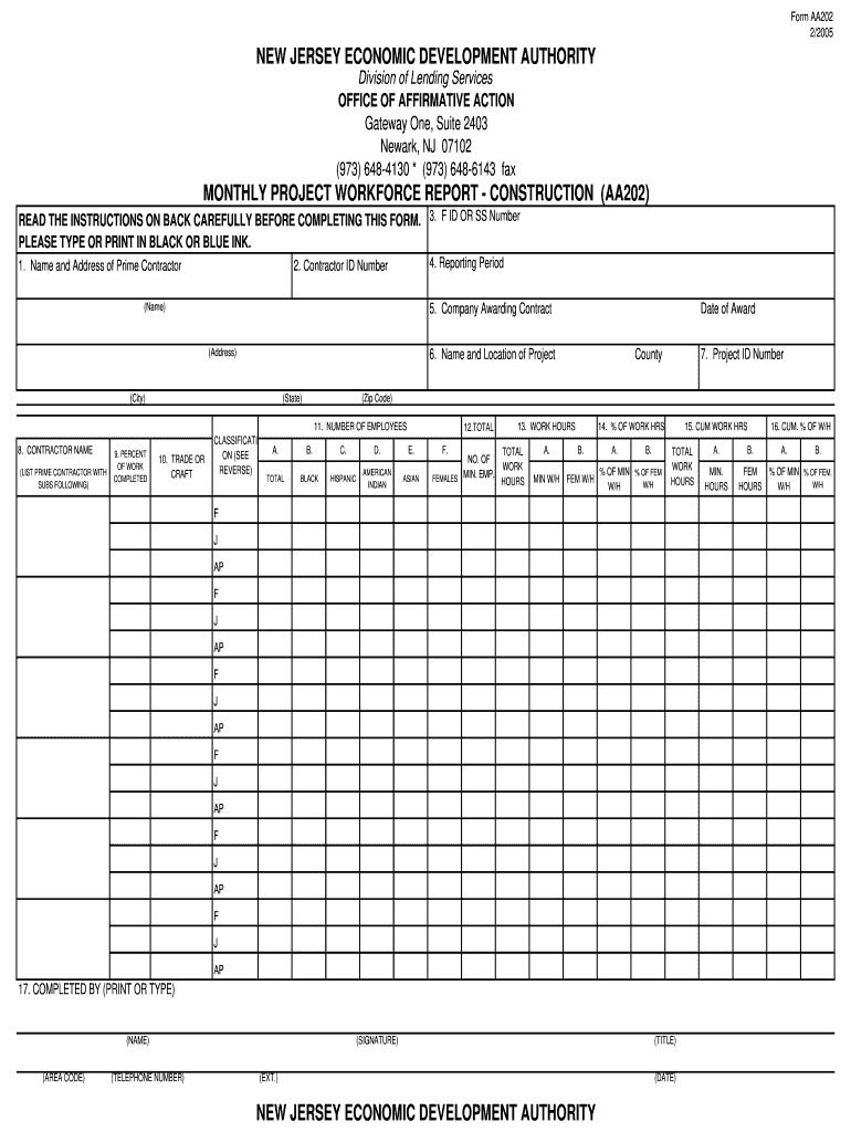 Aa202 Monthly Workforce Tracking Report  Form