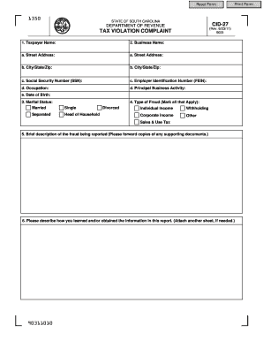 Cid 27 Complaint Form