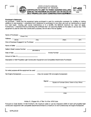 ST 405 the South Carolina Department of Revenue Sctax  Form