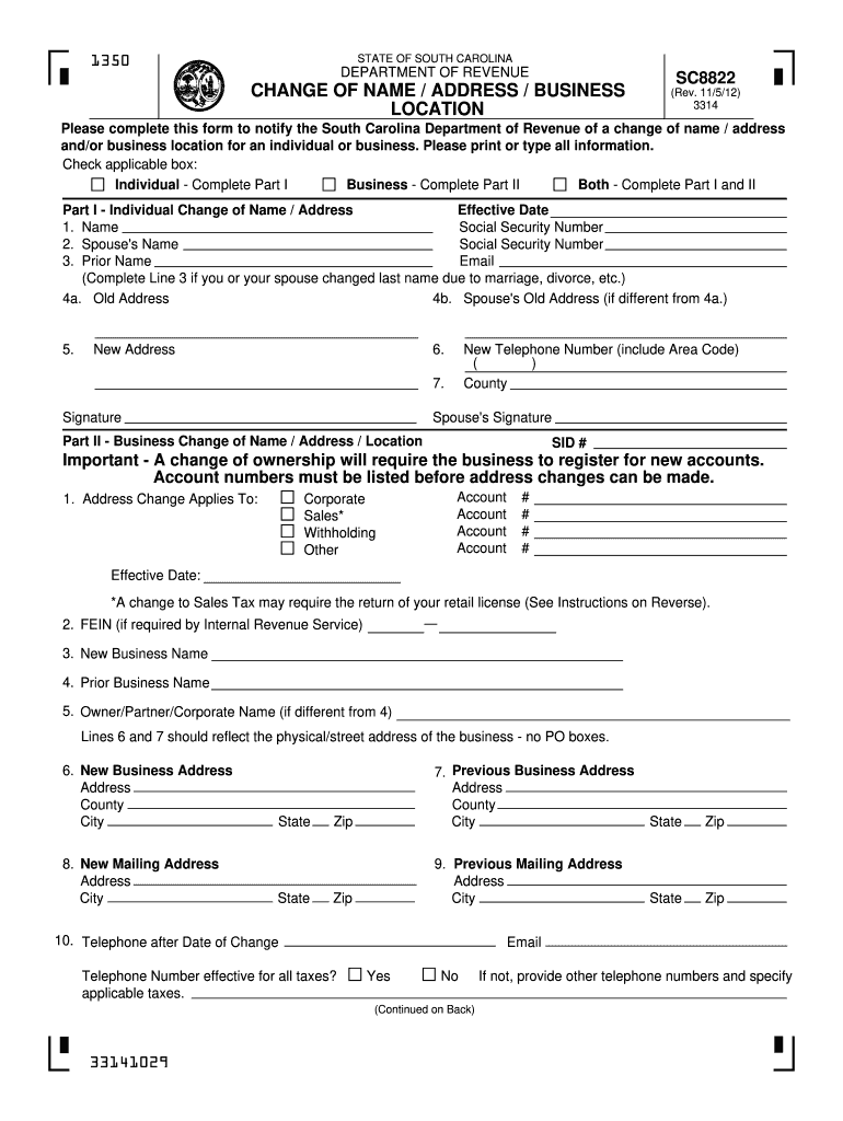  Form Sc8822 2019