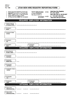 Utah New Hire Form