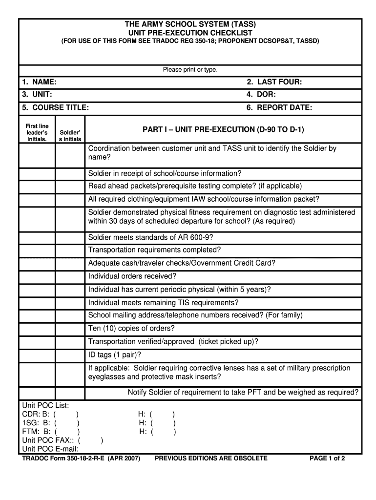 What Does Ftm Stand for on Pre Execution Checklist  Form