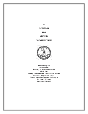 Virginia Handbook for Notaries  Form