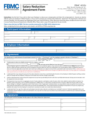 Fbmc Salary Reduction Agreement Form