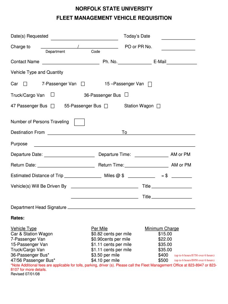  Requisition Document for Truck 2008-2024