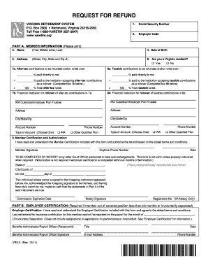 Vrs Refund Time  Form