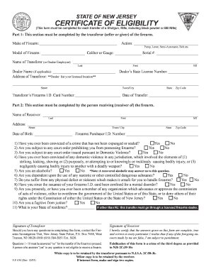 Certificate of Eligibility Form PDF
