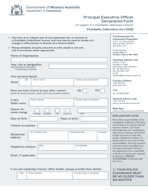 Principal Executive Officer Declaration and Consent PLEASE Commerce Wa Gov  Form