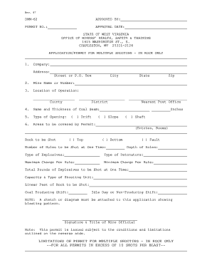  DMM62 Permit Application Wvminesafety 1997