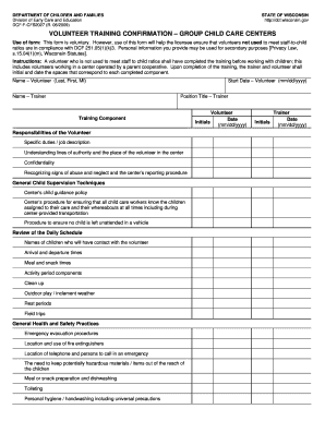 Training Confirmation Sheet Form