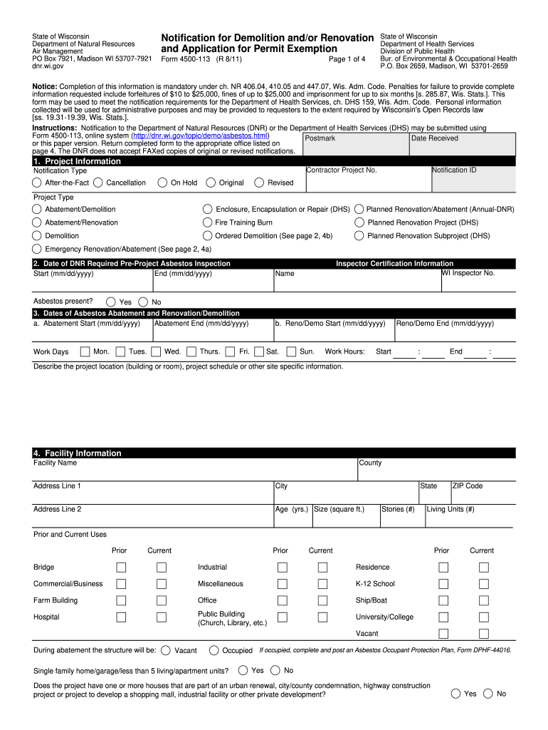 Dnr Form 4500 113