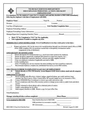 Termination Checklist  Form