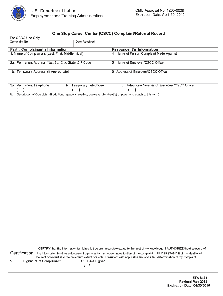  Eta 8429 Form 2012-2024