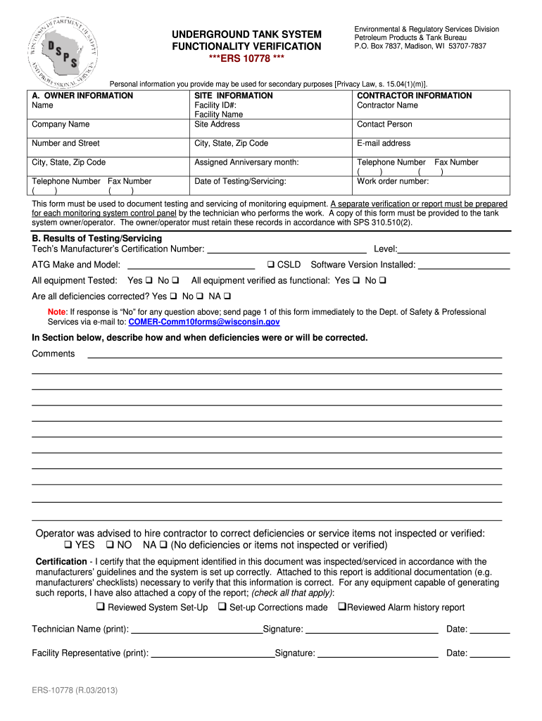  10778 Annual Funct Verification DOC  Form 1CNP  Dsps Wi 2013-2024