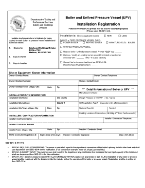 Installation Registration Department of Safety &amp; Professional Dsps Wi  Form