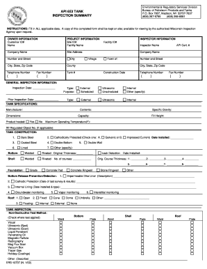 API 653 Report  Form