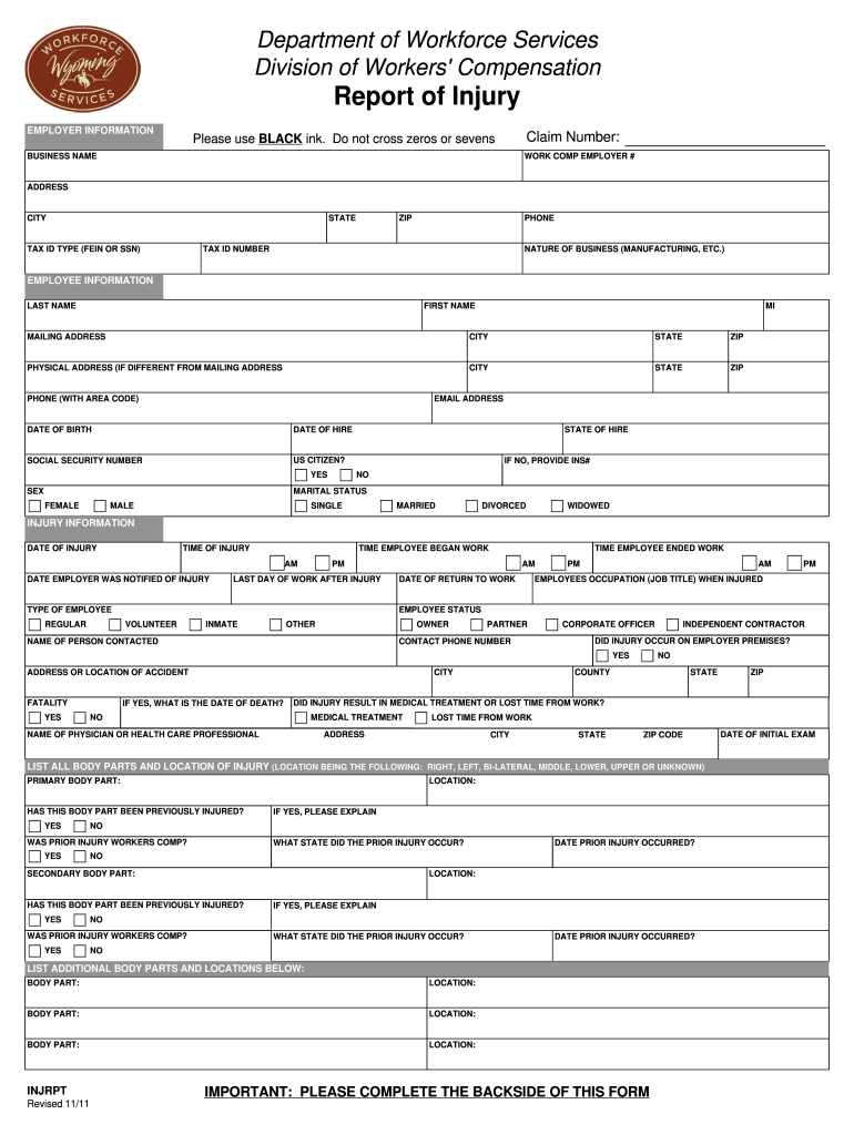  Wyoming Report Injury 2011-2024