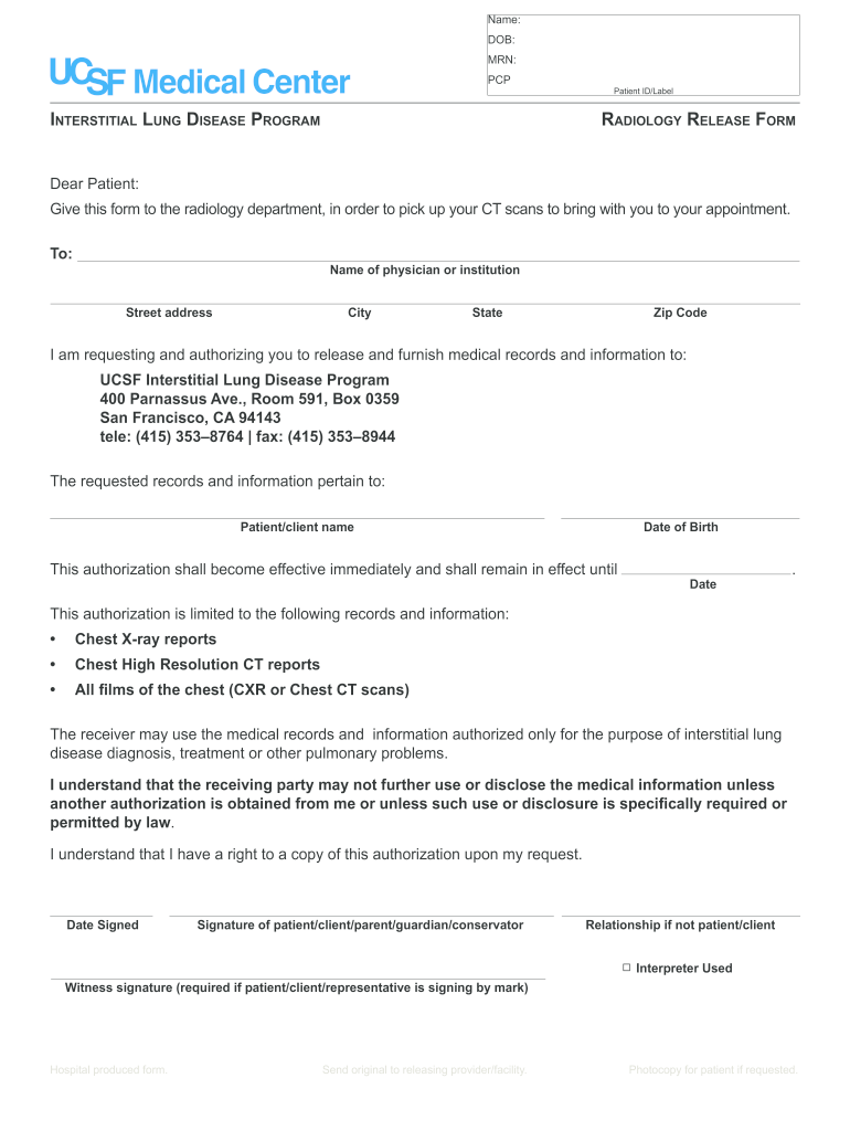 Atrium Radiology Form