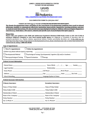 Dennis Developmental Center  Form