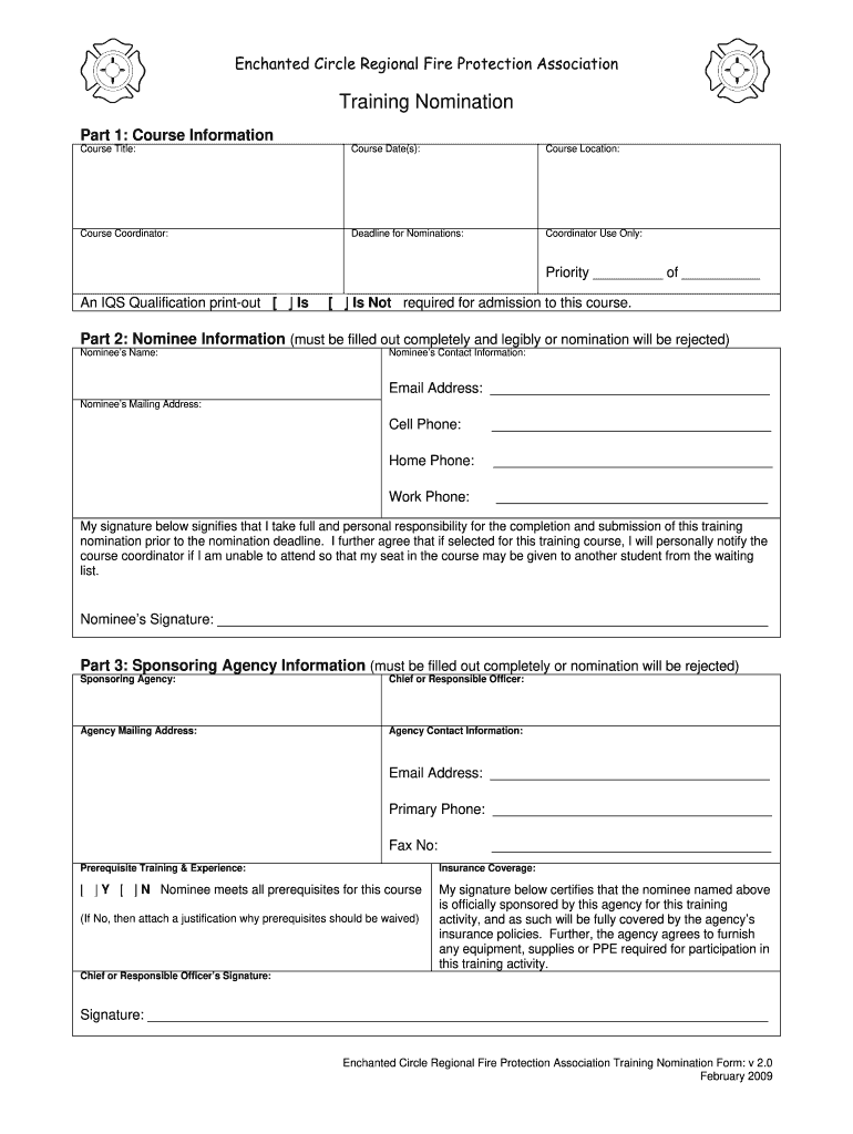 ECRFA Training Nomination Form Red River