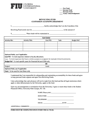Revolving Fund Template  Form