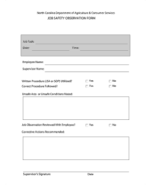 Job Observation Template  Form