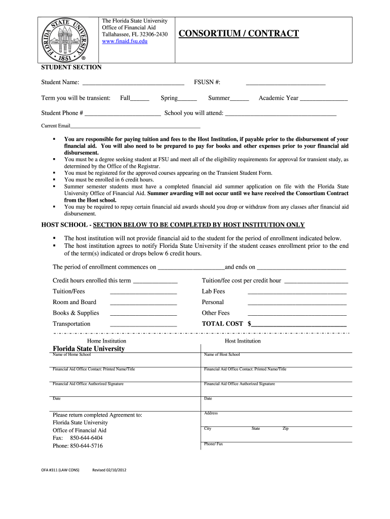  Confirmation of Consortium Agreement Student Form 2012-2024