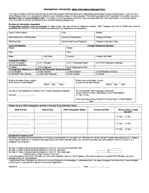 Alien Information Request Form