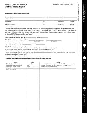 Georgetown Midyear Report  Form