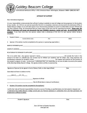 Affidavit Bank Statement  Form