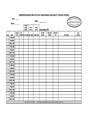 Form POC3 203F3 Elite ACT QC Log