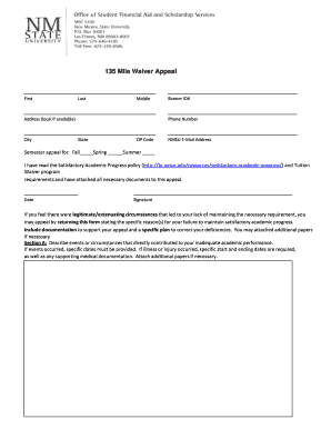 031 Tuition Waiver Appeal Financial Aid Fa Nmsu  Form