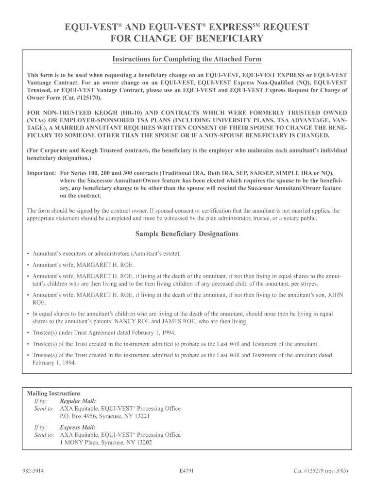  Equi Vest Forms 2005