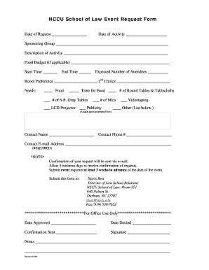 Event Request Form Template