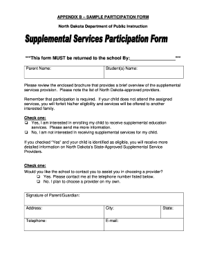 Participation Form Template