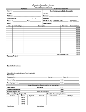 Purchase Justification Form